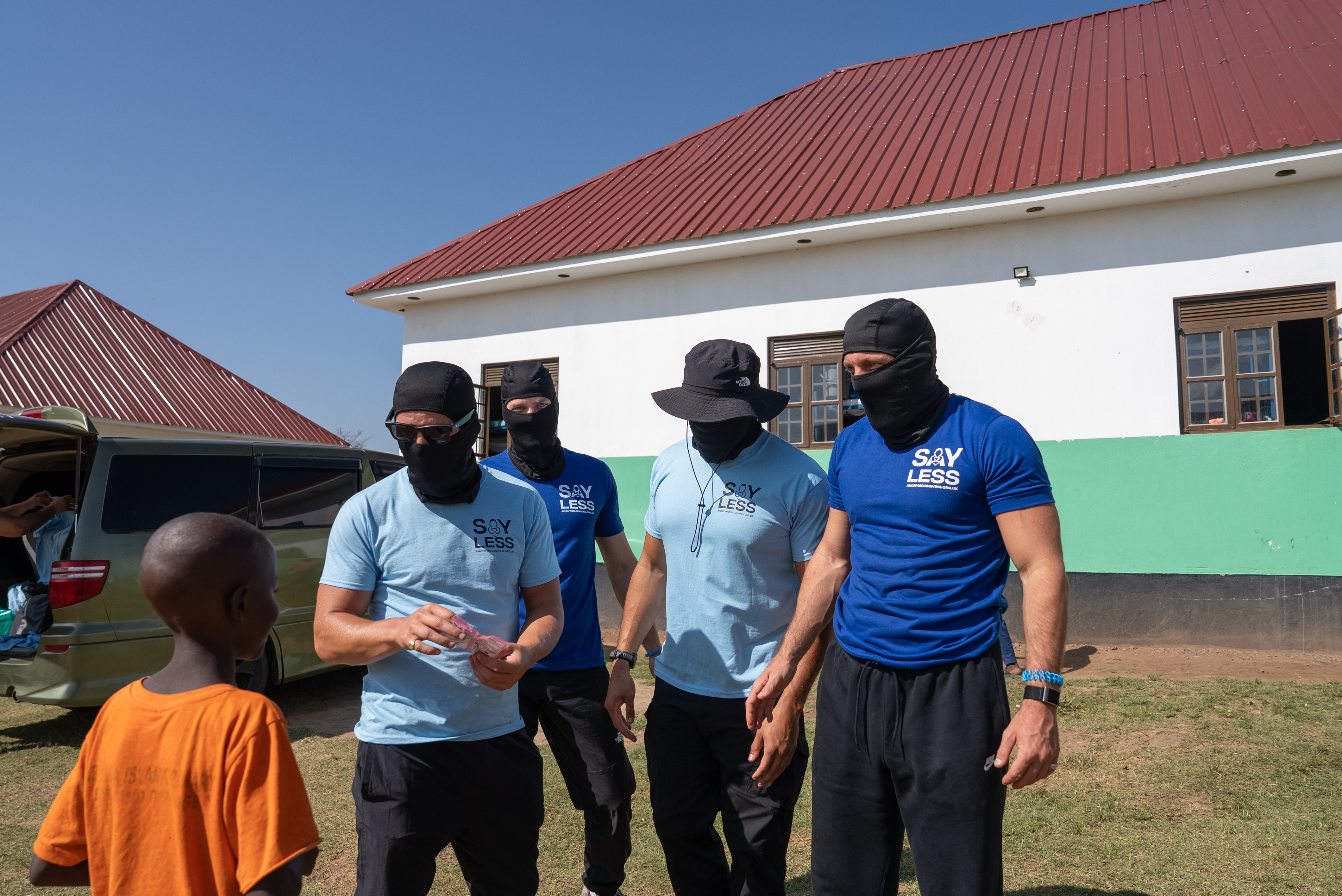 Volunteers with children